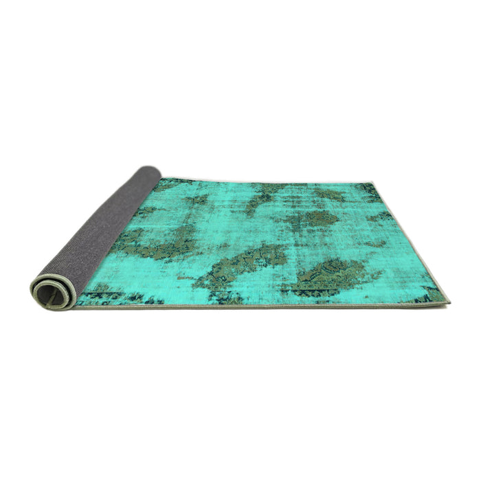 Sideview of Abstract Turquoise Modern Rug, abs965turq