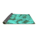 Sideview of Abstract Turquoise Modern Rug, abs965turq