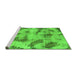 Sideview of Machine Washable Abstract Green Modern Area Rugs, wshabs965grn