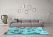 Machine Washable Abstract Light Blue Modern Rug in a Living Room, wshabs965lblu