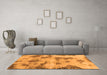 Machine Washable Abstract Orange Modern Area Rugs in a Living Room, wshabs965org