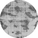 Round Abstract Gray Modern Rug, abs965gry