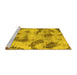 Sideview of Machine Washable Abstract Yellow Modern Rug, wshabs965yw