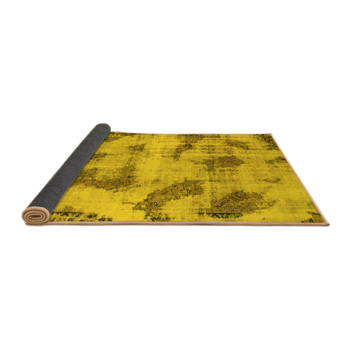 Sideview of Abstract Yellow Modern Rug, abs965yw