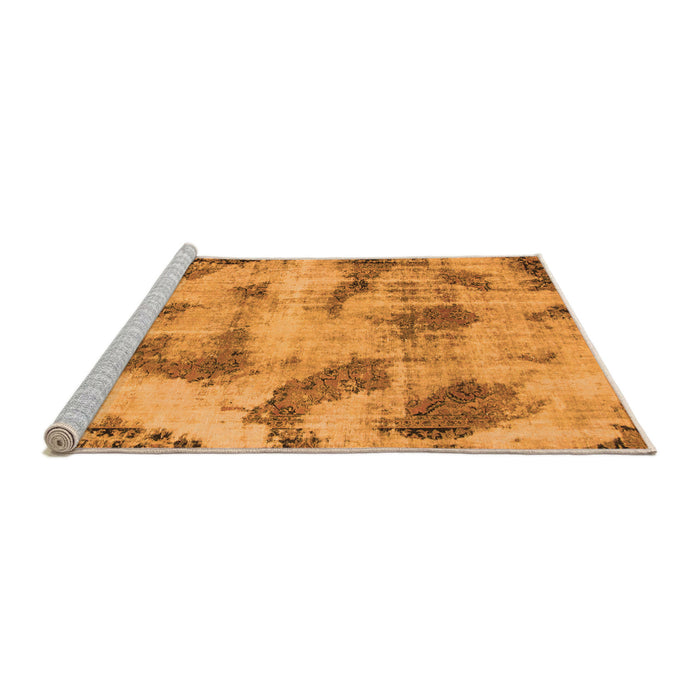 Sideview of Machine Washable Abstract Orange Modern Area Rugs, wshabs965org
