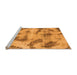 Sideview of Machine Washable Abstract Orange Modern Area Rugs, wshabs965org