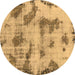 Round Abstract Brown Modern Rug, abs965brn