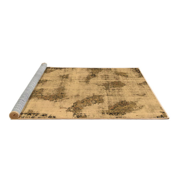 Sideview of Machine Washable Abstract Brown Modern Rug, wshabs965brn