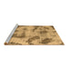 Sideview of Machine Washable Abstract Brown Modern Rug, wshabs965brn