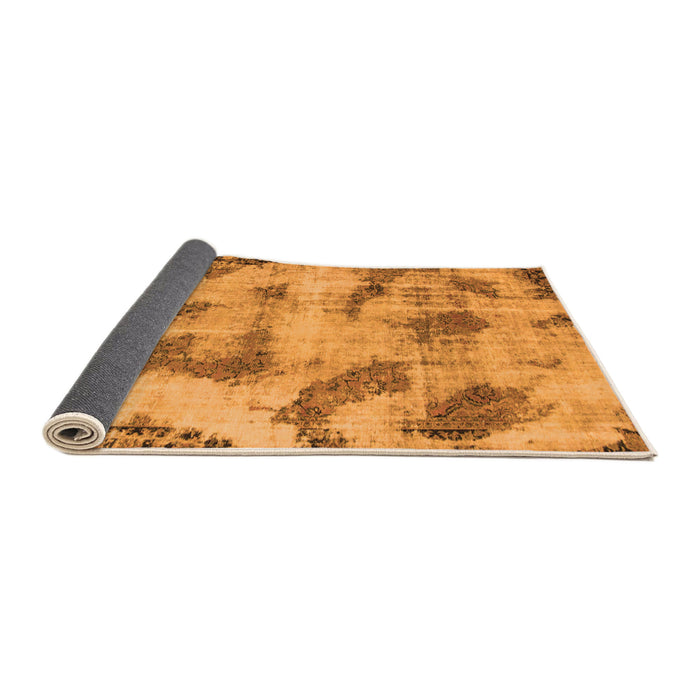 Sideview of Abstract Orange Modern Rug, abs965org