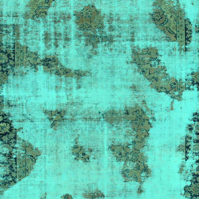 Machine Washable Abstract Turquoise Modern Area Rugs, wshabs965turq