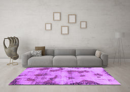 Machine Washable Abstract Purple Modern Area Rugs in a Living Room, wshabs965pur