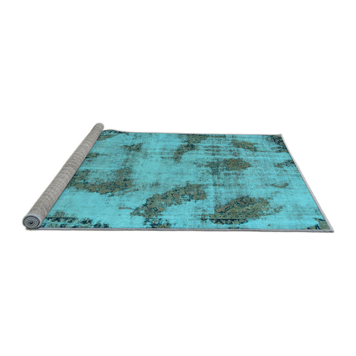 Sideview of Machine Washable Abstract Light Blue Modern Rug, wshabs965lblu