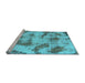 Sideview of Machine Washable Abstract Light Blue Modern Rug, wshabs965lblu