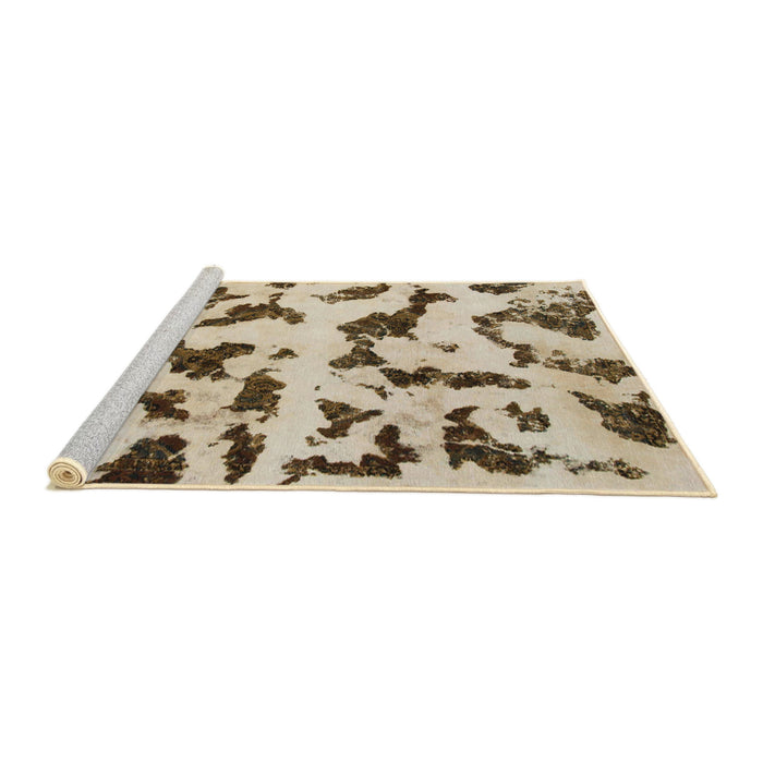 Sideview of Machine Washable Abstract Brown Rug, wshabs966
