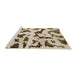 Sideview of Machine Washable Abstract Brown Rug, wshabs966