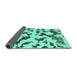 Sideview of Abstract Turquoise Modern Rug, abs966turq