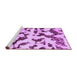 Sideview of Machine Washable Abstract Purple Modern Area Rugs, wshabs966pur