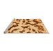 Sideview of Machine Washable Abstract Orange Modern Area Rugs, wshabs966org