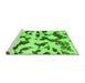 Sideview of Machine Washable Abstract Green Modern Area Rugs, wshabs966grn