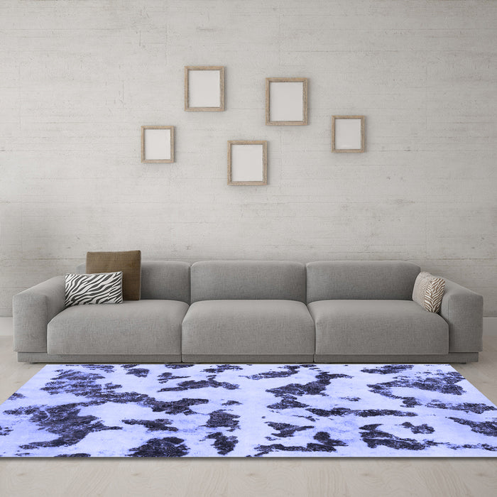 Machine Washable Abstract Blue Modern Rug in a Living Room, wshabs966blu