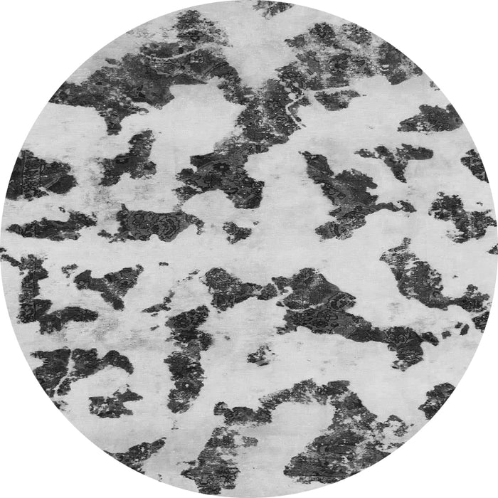 Round Abstract Gray Modern Rug, abs966gry