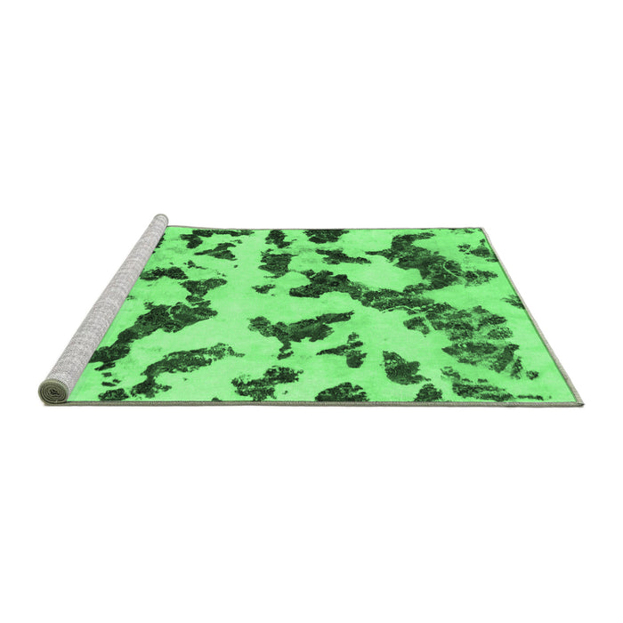 Sideview of Machine Washable Abstract Emerald Green Modern Area Rugs, wshabs966emgrn