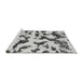 Sideview of Machine Washable Abstract Gray Modern Rug, wshabs966gry