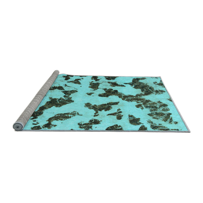 Sideview of Machine Washable Abstract Light Blue Modern Rug, wshabs966lblu
