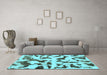 Machine Washable Abstract Light Blue Modern Rug in a Living Room, wshabs966lblu