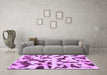 Machine Washable Abstract Purple Modern Area Rugs in a Living Room, wshabs966pur