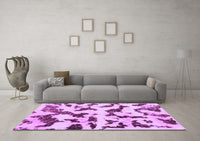 Machine Washable Abstract Purple Modern Rug, wshabs966pur