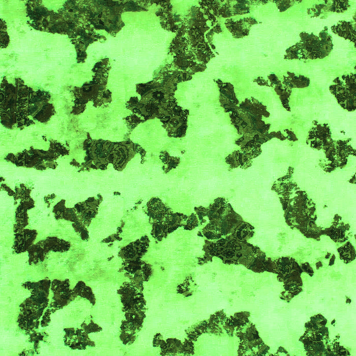 Machine Washable Abstract Green Modern Area Rugs, wshabs966grn