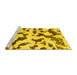 Sideview of Machine Washable Abstract Yellow Modern Rug, wshabs966yw