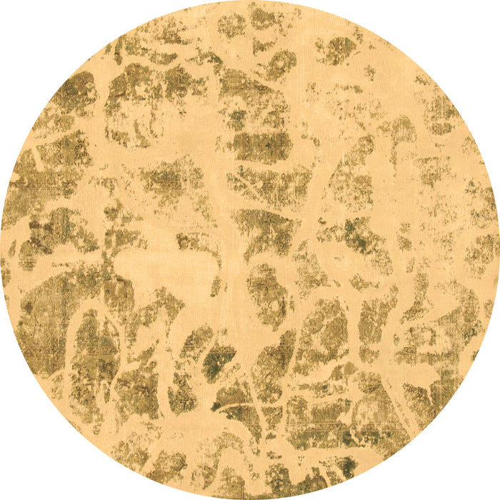Round Abstract Brown Modern Rug, abs967brn