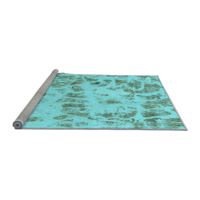 Sideview of Machine Washable Abstract Light Blue Modern Rug, wshabs967lblu