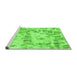 Sideview of Machine Washable Abstract Green Modern Area Rugs, wshabs967grn