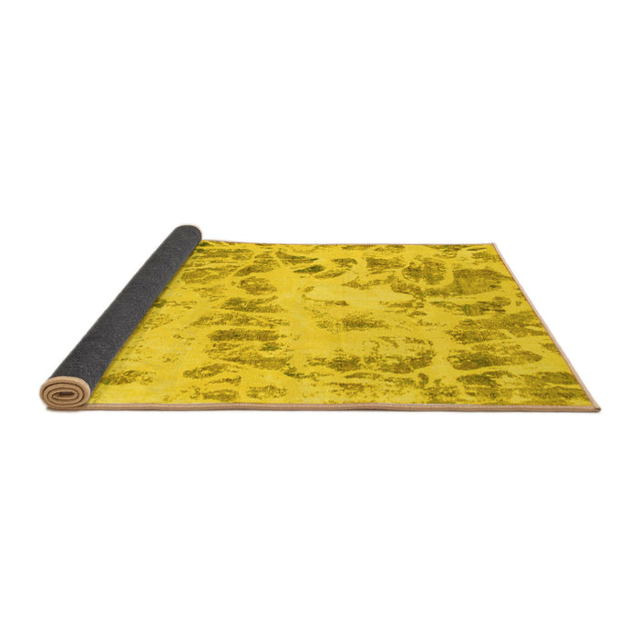 Sideview of Abstract Yellow Modern Rug, abs967yw