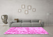 Machine Washable Abstract Pink Modern Rug in a Living Room, wshabs967pnk