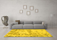 Machine Washable Abstract Yellow Modern Rug, wshabs967yw