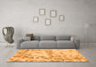 Machine Washable Abstract Orange Modern Area Rugs in a Living Room, wshabs967org