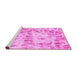 Sideview of Machine Washable Abstract Pink Modern Rug, wshabs967pnk