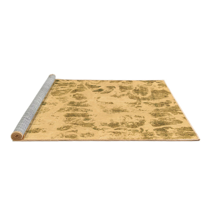 Sideview of Machine Washable Abstract Brown Modern Rug, wshabs967brn