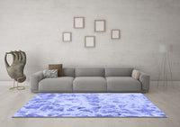 Machine Washable Abstract Blue Modern Rug, wshabs967blu