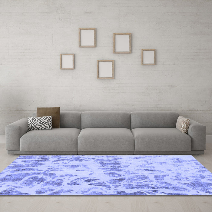 Machine Washable Abstract Blue Modern Rug in a Living Room, wshabs967blu