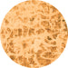 Round Abstract Orange Modern Rug, abs967org