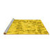 Sideview of Machine Washable Abstract Yellow Modern Rug, wshabs967yw