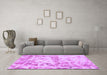 Machine Washable Abstract Purple Modern Area Rugs in a Living Room, wshabs967pur