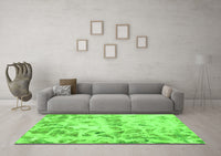 Machine Washable Abstract Green Modern Rug, wshabs967grn