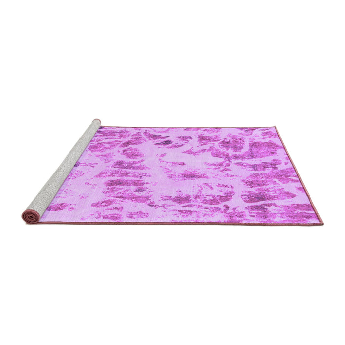 Sideview of Machine Washable Abstract Purple Modern Area Rugs, wshabs967pur